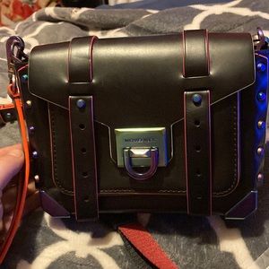 Michael kors Manhattan medium contrast-trim leather satchel black multicolored